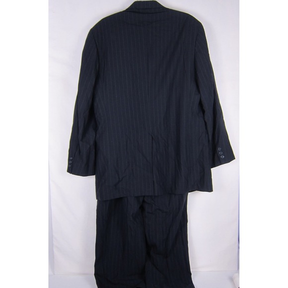 Brooks Brothers Suit Mens 43L Navy BrooksEase Wool 2 Button Two Piece Set Stripe - Picture 8 of 16